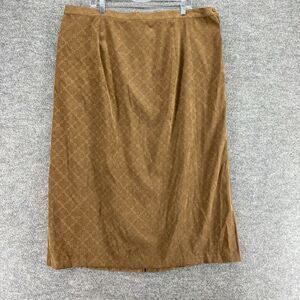 Country Wear Casuals Skirt Women 3X Plus Brown Geometric A-Line Midi Mid Rise